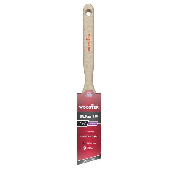 Wooster Brush 5221-1 1/2 5221-3 Silver Tip Angle Sash Paintbrush, 1-1/2 Inch