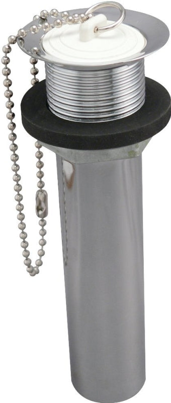 Plumb Pak PP820-75 1-Piece Co Plug with Chain and Stopper, 5 X 1-1/4 in, 22 Ga, Tube, Rubber Washer, Zinc Nut, Chrome