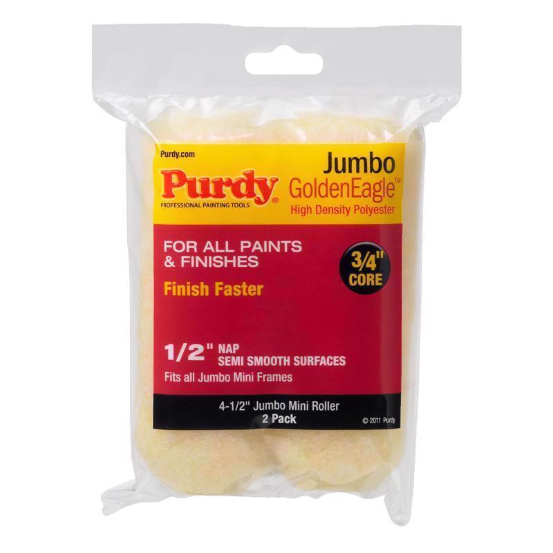 Purdy 140624023 Jumbo Mini Golden Eagle Roller Replacements, 2-Pack, 4-1/2 inch x 1/2 inch nap