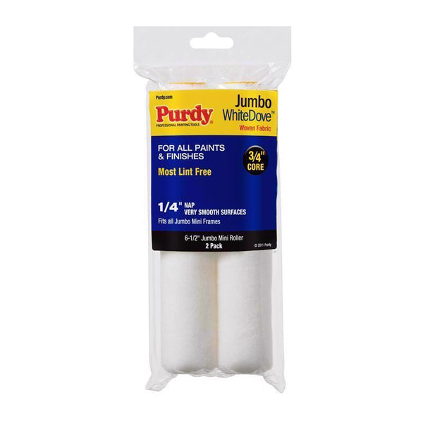 PURDY 140626010 2-Pack Mini Roller Replacements-6-1/2 Cover 1/4 inch, One Size, Multi, 2 Count