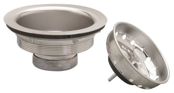 Plumb Pak PP8PC PlumPak Kitchen Basket Strainer With Fixed Stick Post, Stainless Steel
