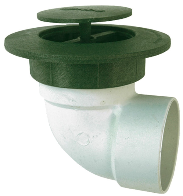 NDS 422G Pop-Up Drainage Emitter with Elbow fits 4-Inch Sewer and Drain Pipe, Works with Drainage Systems Including Catch Basins, Green 422G-AST