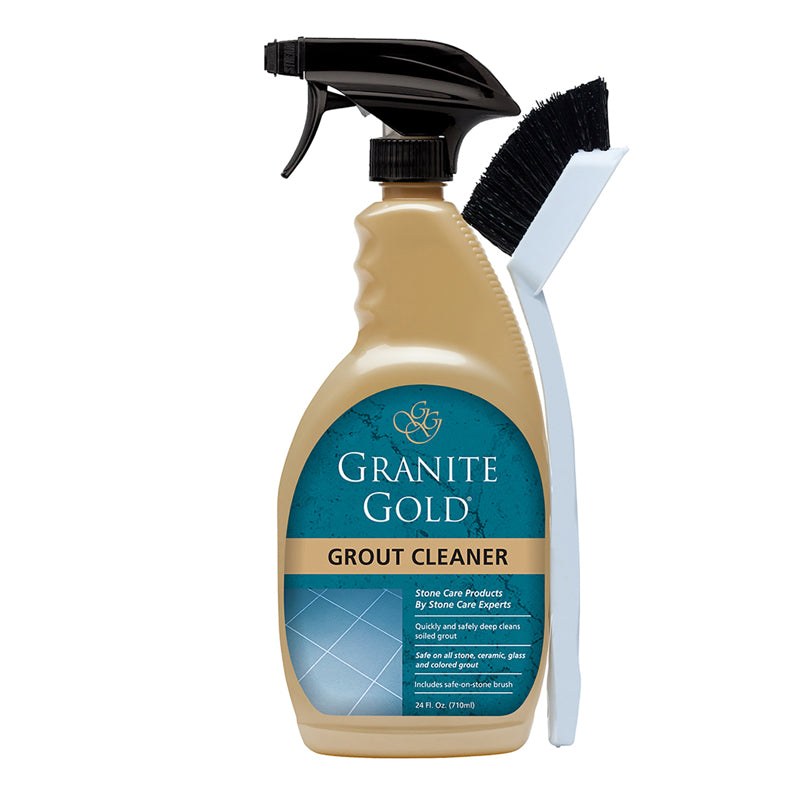 Granite Gold Grout Cleaner Spray with Brush for Stone, Ceramic, Glass & Colored Grout, 24 Ounce