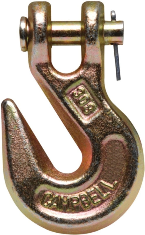 Campbell T9503415 Grade 70 Forged Steel Clevis Grab Hook, Import, Yellow Chromate, 5/16" Trade, 4700 lbs Working Load Limit