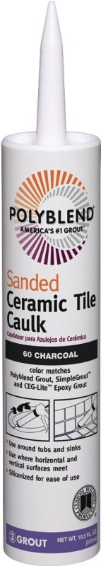 Custom Building Products SE/EN 1 QT Polyblend Pc6010S-6 Sanded Ceramic Tile Caulk, 10.5 Oz, Cartridge, No 60 Charcoal, Liquid