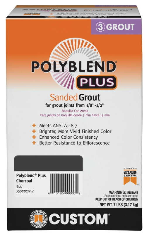 Custom Building Prod PBPG607-4 7LB Char Sand Grout - Quantity 1