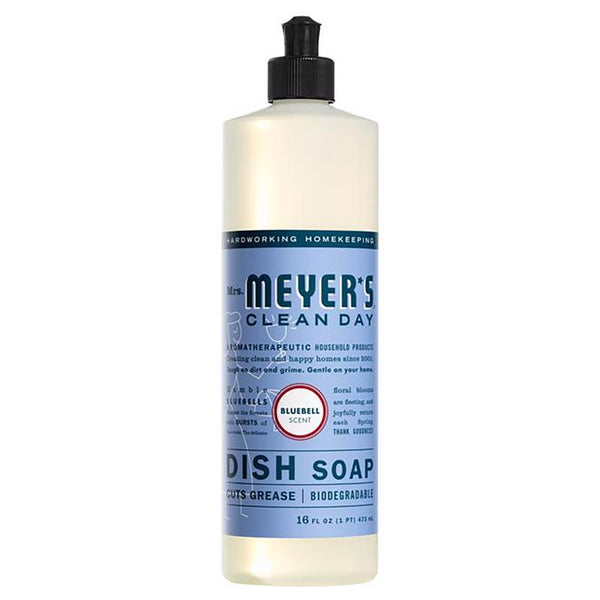 Mrs. Meyer's Clean Day Dishwashing Liquid Dish Soap, Cruelty Free Formula, Bluebell Scent, 16 Ounce (Pack of 3) 17481