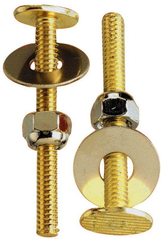 Plumb Pak PP835-150 Toilet Bolt Set, 20 X 2-1/4 In, Solid, Brass
