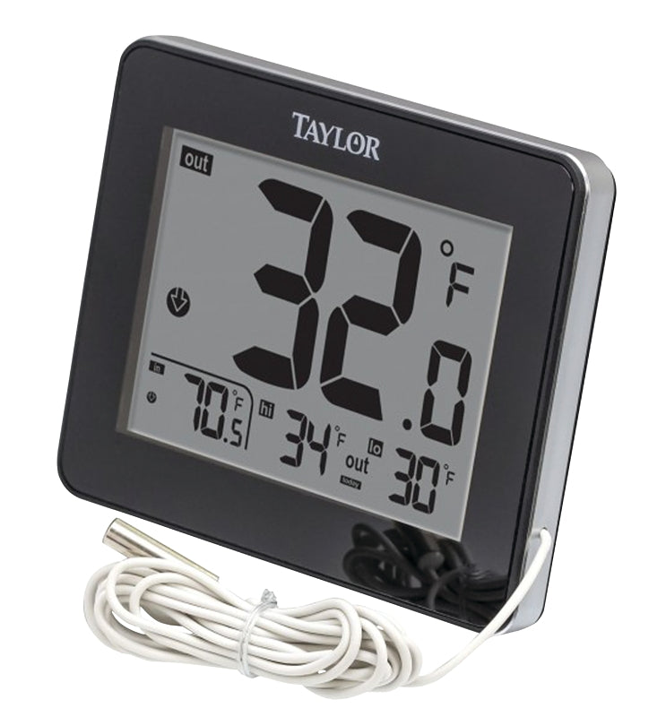 Taylor Wired Digital Indoor/Outdoor Thermometer with Easy-to-Read LED Display, Wired Probe Sensor for Home, Office, Greenhouse, Nursery, and Indoor Areas, White