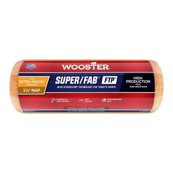 Wooster Brush RR926-9 Inch Super Fab FTP Roller Cover, 1 1/4-Inch Nap