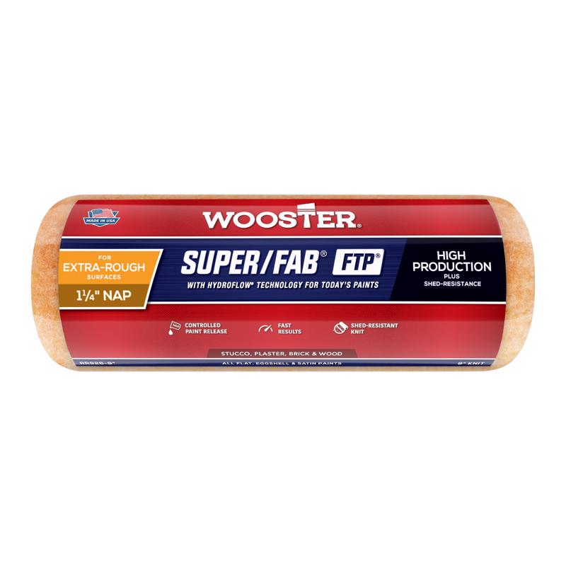 Wooster Brush RR926-9 Inch Super Fab FTP Roller Cover, 1 1/4-Inch Nap