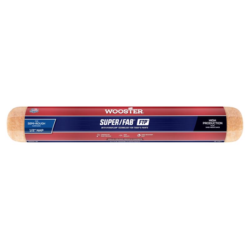 Wooster Brush RR924-18 Inch Super Fab FTP Roller Cover, 1/2-Inch Nap
