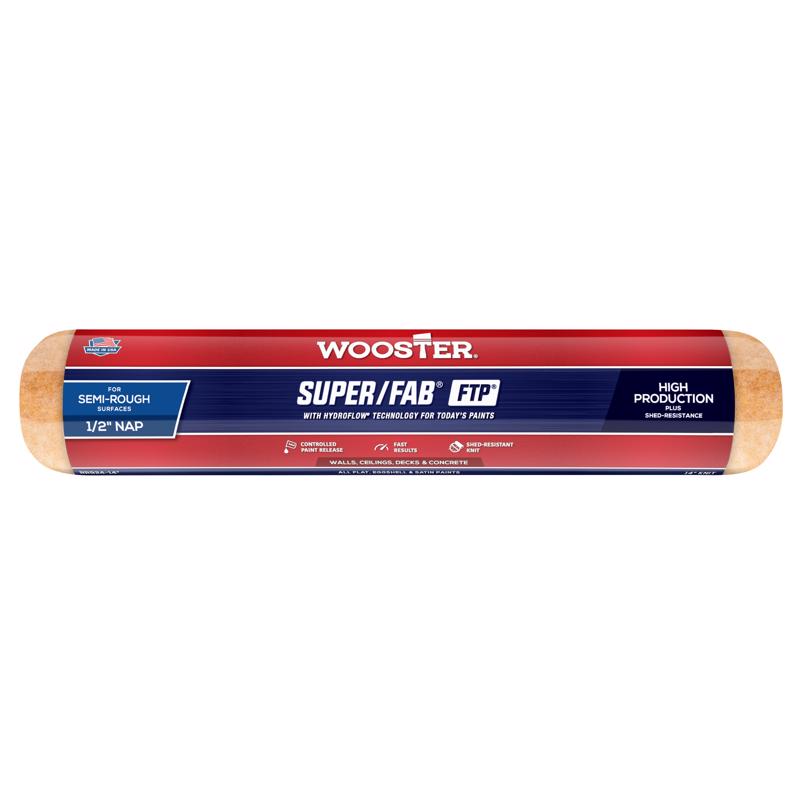 Wooster Brush RR924-14 Inch Super Fab FTP Roller Cover, 1/2-Inch Nap