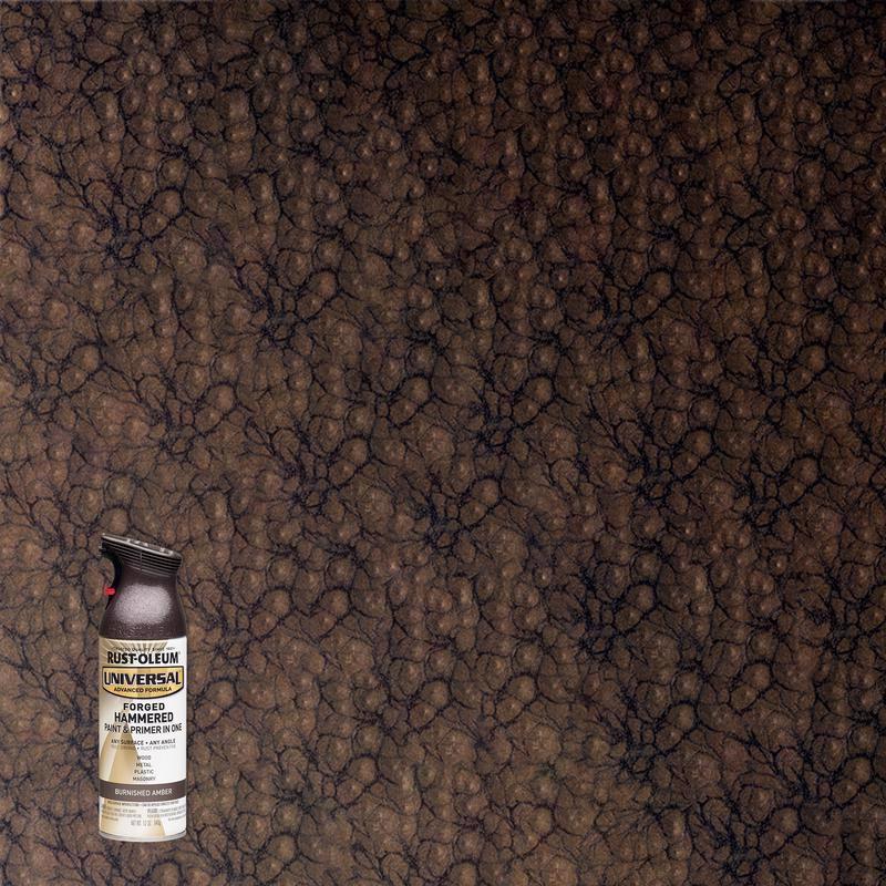 Rust-Oleum 271480 Universal All Surface Forged Hammered Spray Paint, 12 oz, Burnished Amber