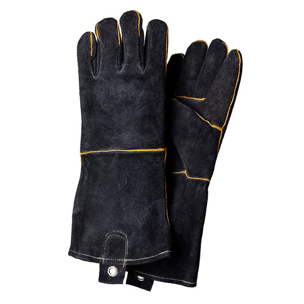 Extra Long Leather Gloves, Extreme High Heat Resistant Gloves, Rugged but Comfortable for Outdoor Cooking, Oven Use, Campfire, Bonfire, Grilling, Fire Pits, Hot Logs, Backyard BBQ by Mr Bar-B-Q 40113Y