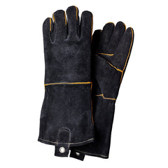 Extra Long Leather Gloves, Extreme High Heat Resistant Gloves, Rugged but Comfortable for Outdoor Cooking, Oven Use, Campfire, Bonfire, Grilling, Fire Pits, Hot Logs, Backyard BBQ by Mr Bar-B-Q 40113Y