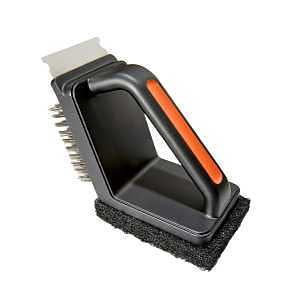 Mr. Bar-B-Q 60319Y Dual-Head Grill Brush/Scrub Pad + Scraper - Quantity 1