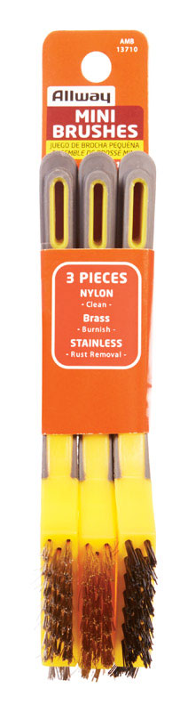 ALLWAY AMB 3-Piece Soft-Grip Mini Stripper Brush Set