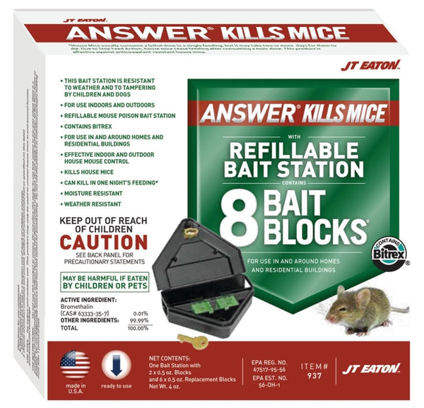 JT Eaton 937 O1573195 Mouse Bait Station, Single Unit, 3-Ounce