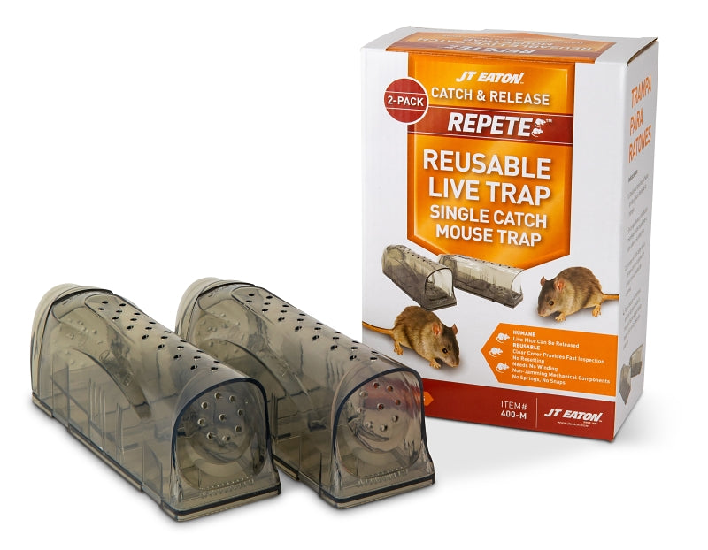 JT Eaton 400-M Repete Live Catch Mouse Trap, Humane No-Kill Rodent Control, Reusable