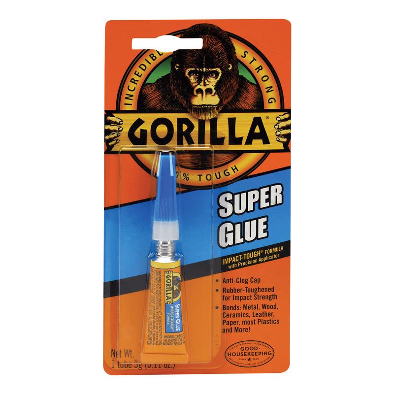 Gorilla Super Glue Tube, 3 Gram, Clear, (Pack of 1)