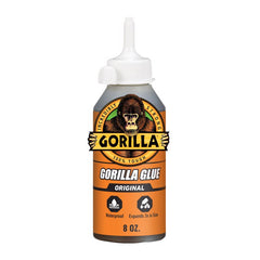 Gorilla 5002801 Original Waterproof Polyurethane Glue, 8 Ounce Bottle, Brown, (Pack of 1) 5000806