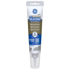 GE Advanced Silicone Caulk for Window & Door, Clear, 2.8 fl oz Tube, 1 Pack - 100% Waterproof Silicone Sealant, 5X Stronger Adhesion, Freeze & Sun Proof 2810435