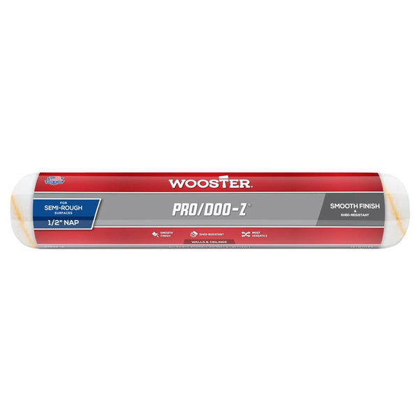 Wooster Brush RR643-14 Pro/Doo-Z Shed Resistant Paint Roller, 1/2 in Nap, 14 in L, Woven Fabric Cover, 14 Inch