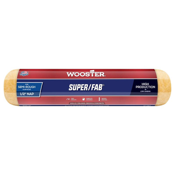 Wooster Brush R240-12 Super/Fab Roller Cover, 1/2-Inch Nap, 12-Inch