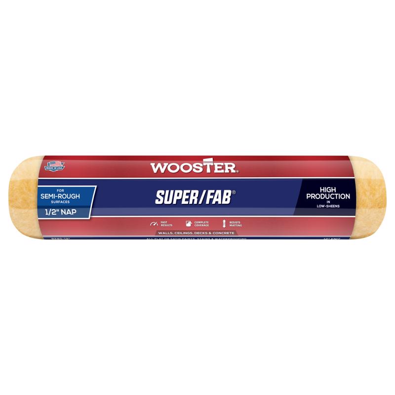 Wooster Brush R240-12 Super/Fab Roller Cover, 1/2-Inch Nap, 12-Inch
