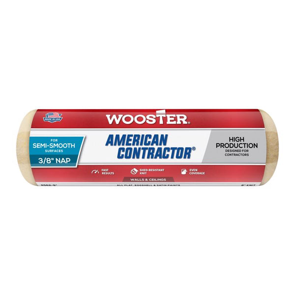 Wooster Brush R362-9 American Contractor Roller Cover, 3/8-Inch Nap, 9-Inch R562-9