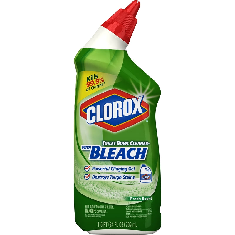 Clorox Toilet Bowl Cleaner Bleach, Fresh Breeze Scent 24 Ounces (Package May Vary)