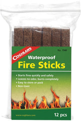 Coghlan's Fire Sticks 12-Pack Waterproof Firestarter - for Camping, Hiking, Backpacking, and Emergency Use, Portable Kindling for Quick and Reliable Outdoor Fire Starting 7940