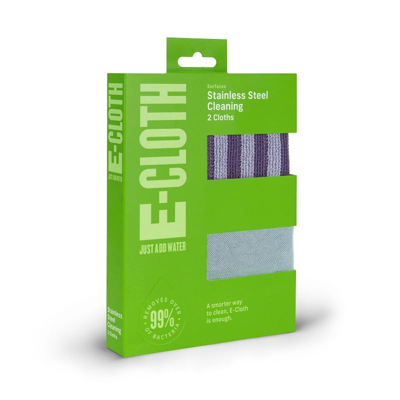 E-Cloth Stainless Steel Cleaning Cloth, Microfiber Stainless Steel Cleaner for a Spotless Shine Home Appliances, Oven, Stove and Refrigerators, Washable and Reusable, 100 Wash Promise