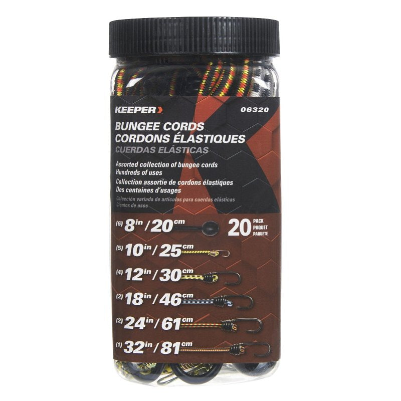 Keeper 06320-12C Multi-Pack Bungees 20 Piece