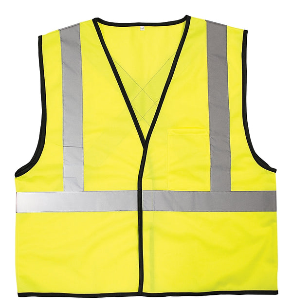 Safety Works High Visibility ANSI Class II Safety Vest, Lightweight and Breathable, Hook and Loop Closure, One Size Fits Most, Lime, (SWX00262-O) SWX00262-02