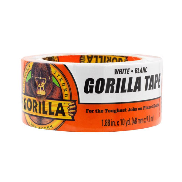 Gorilla Tape, White Duct Tape, 1.88" x 10 yd, White, (Pack of 1) 6010002