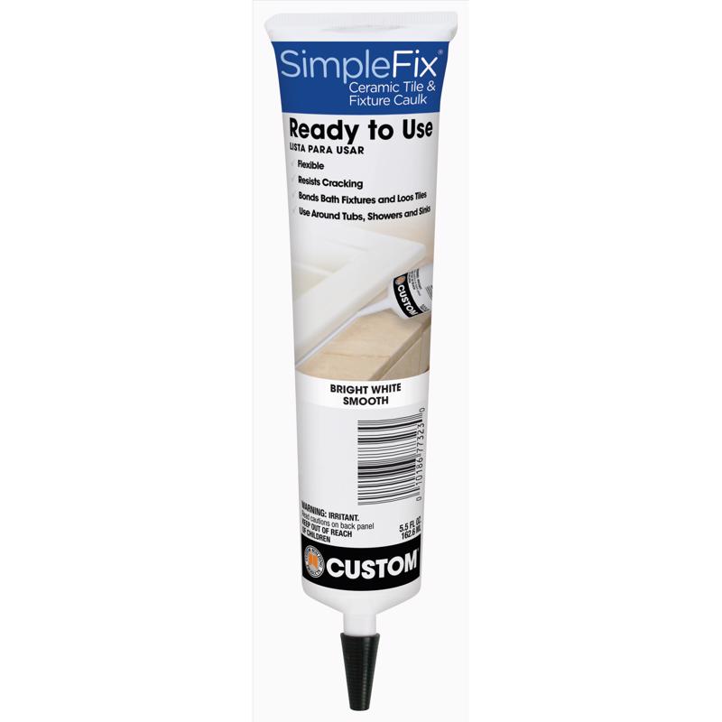 Custom Building Products SimpleFix Bright White Smooth Siliconized Acrylic Caulk 5.5 oz.