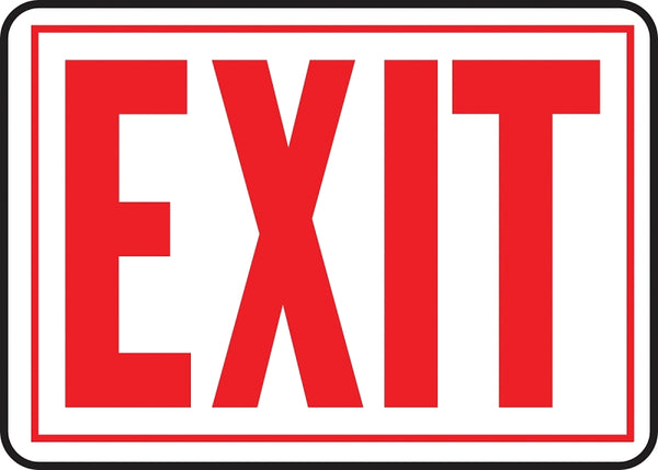 Hy-Ko Products SS-2W EXIT Aluminum Sign, 10" x 14", Red/White