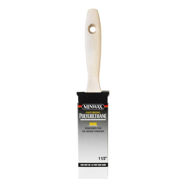 Minwax 427340008 Polyurethane 1.5" Trim-Black China Bristle Blend Brush/Roller/Applicator, 1.5 inch, White 427340150