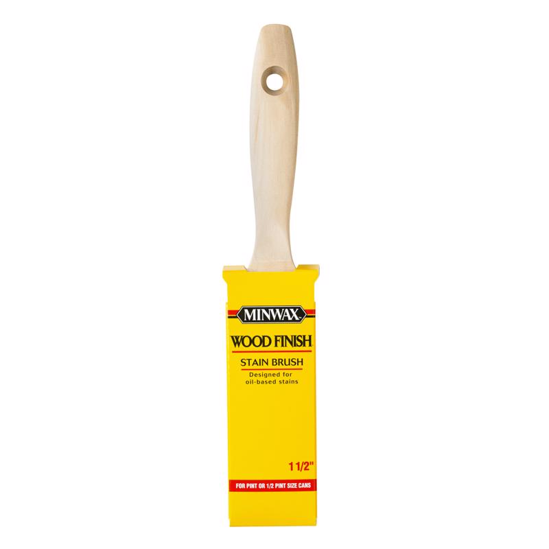 Minwax 427280008 Wood Finish Stains 1.5" Trim-100% White China Bristle Brush/Roller/Applicator, 1.5 inch, y