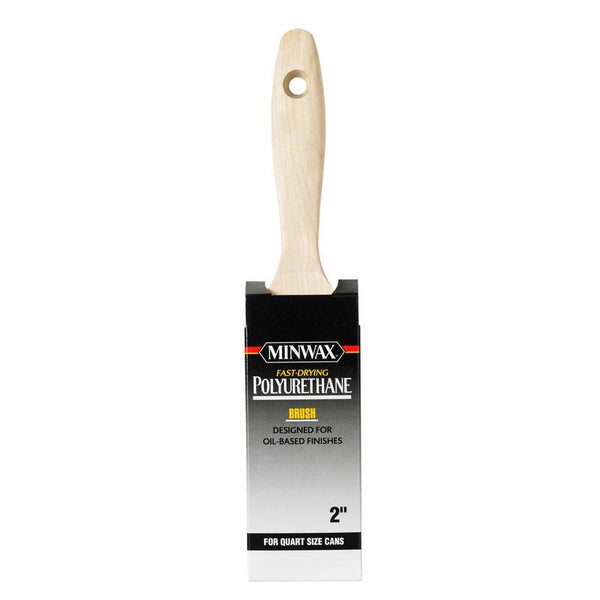 Minwax 427350008 Polyurethane 2" Trim-Black China Bristle Blend Brush/Roller/Applicator, 2 inch, White 427340200