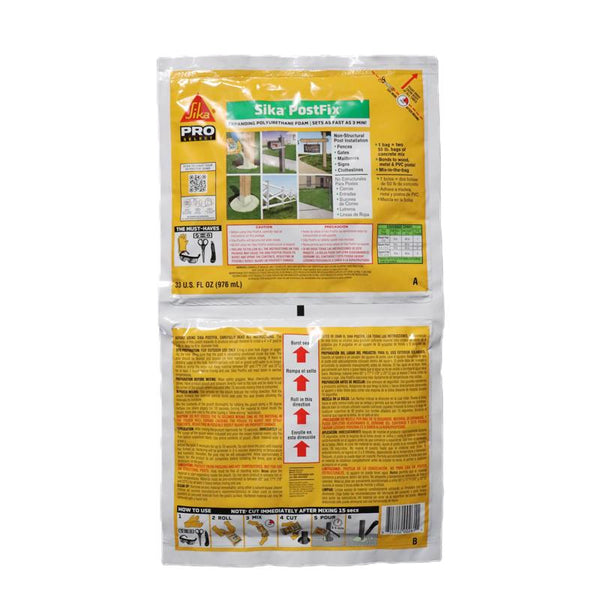 Sika Postfix - Fence Post Mix - Light Green - Mix-in-The-Bag Expanding Foam for Supporting Non-Structural Posts - 978 ml 483503