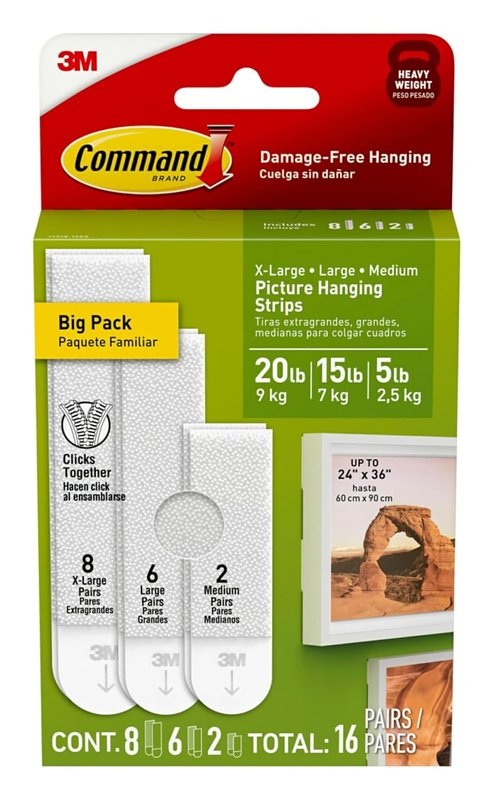 Command Pic Hanging Strp Wht 20/15/5LB 17218-16ES