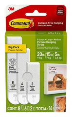 Command 17218-16ES picture hanging strips White