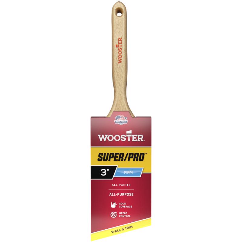 Wooster 912-0J41120030 Brush J4112-3 Super/Pro Lindbeck Angle Sash Paintbrush, 3-Inch, 3 Inch, Gold