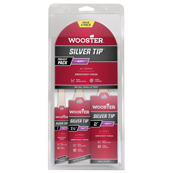 Wooster Brush 5229 Silver Tip Variety 3 Pack