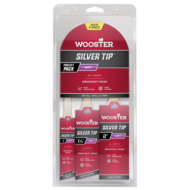 Wooster Brush 5229 Silver Tip Variety 3 Pack