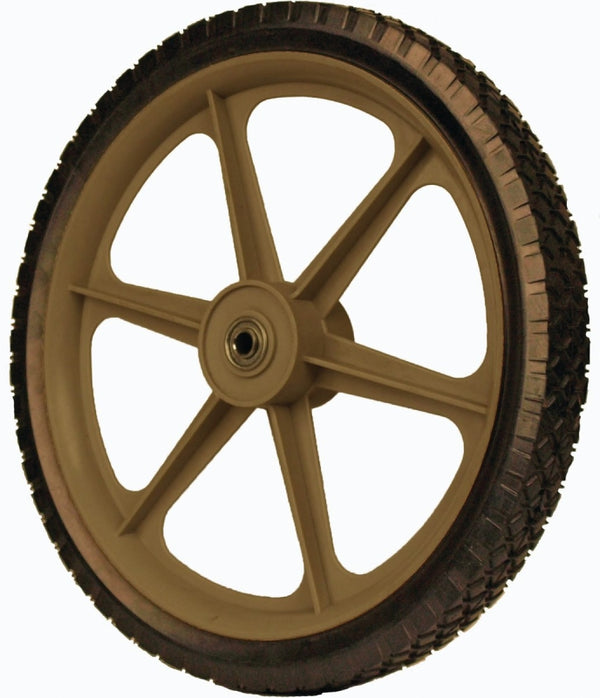 Martin Wheel PLSP14D175 14 by 1.75-Inch Plastic Spoke Semi-Pneumatic Wheel for Lawn Mower, 1/2-Inch Ball Bearing, 2-3/8-Inch Centered Hub, Diamond Tread