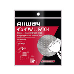 ALLWAY WP4 Self-Adhesive Mesh Drywall Patch, 4" X 4" (3-Pack)
